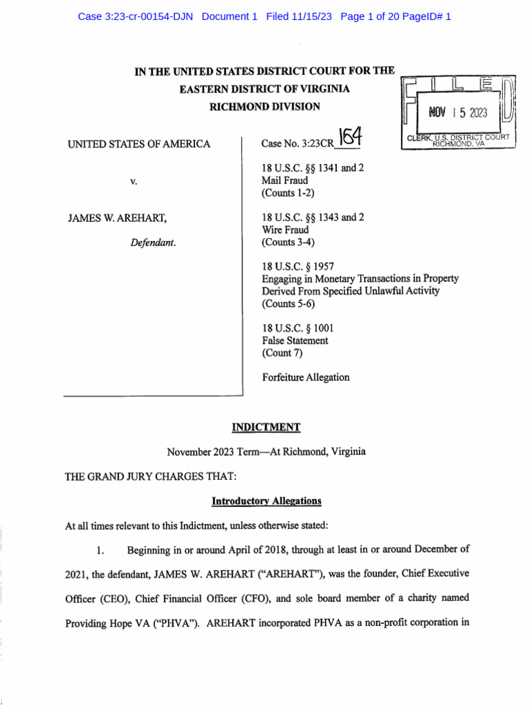 Providing Hope VA Indictment PDF