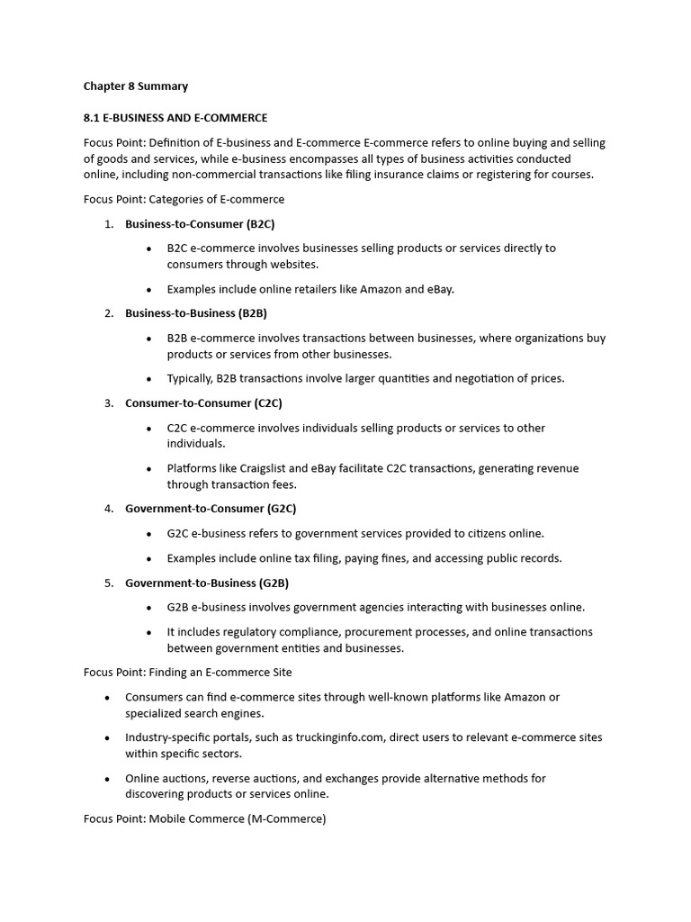 Chapter 8 Summary | PDF