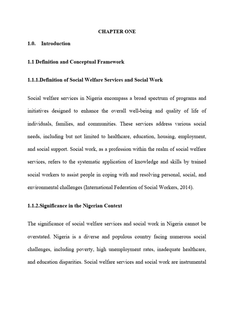 Social Welfare Services in Nigeria | PDF | Social Work | Welfare