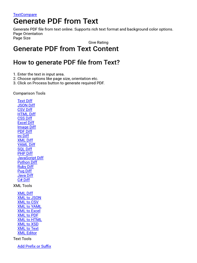 Generate PDF From Text Content | PDF