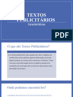 Textos Publicitário CARACTERÍSTICAS