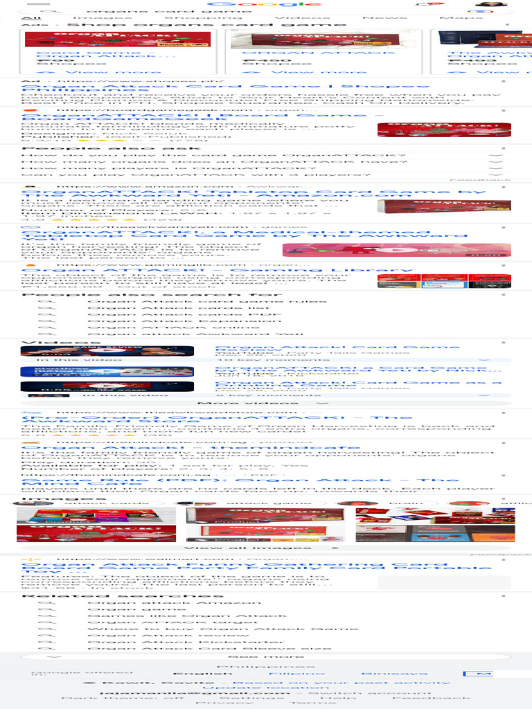 Organs Card Game Google Search PDF