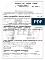 II PUC English Mock Paper - 2023