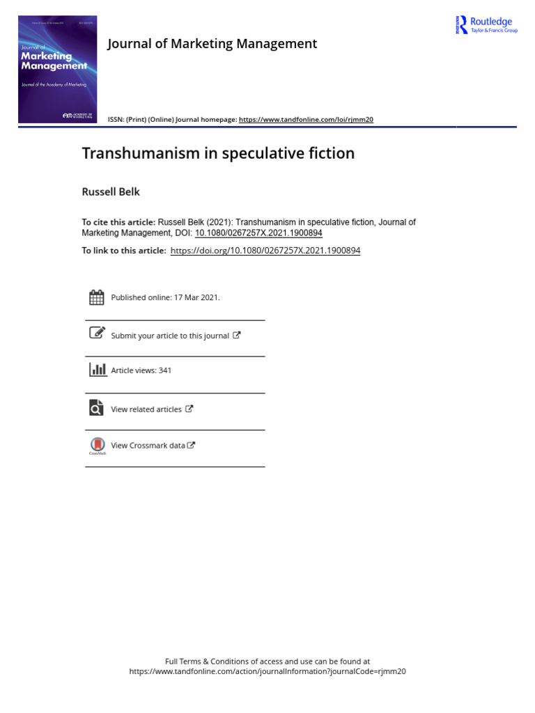Transhumanism in Speculative Fiction PDF