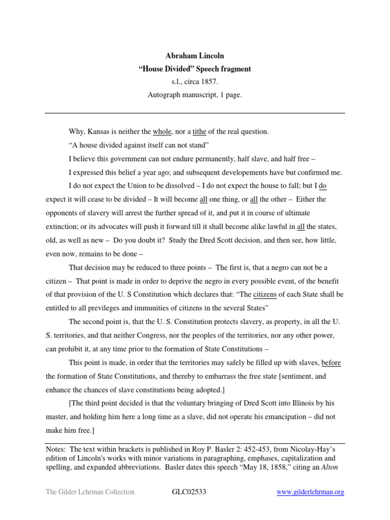 Abraham Lincoln Speech PDF