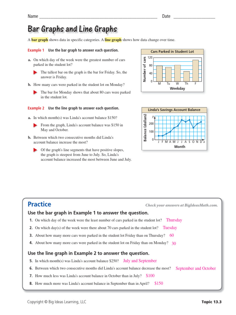 Bar graph and line graph answer PDF