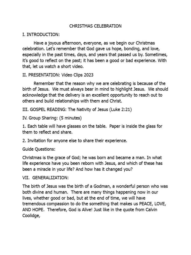 Christmas Celebration PDF