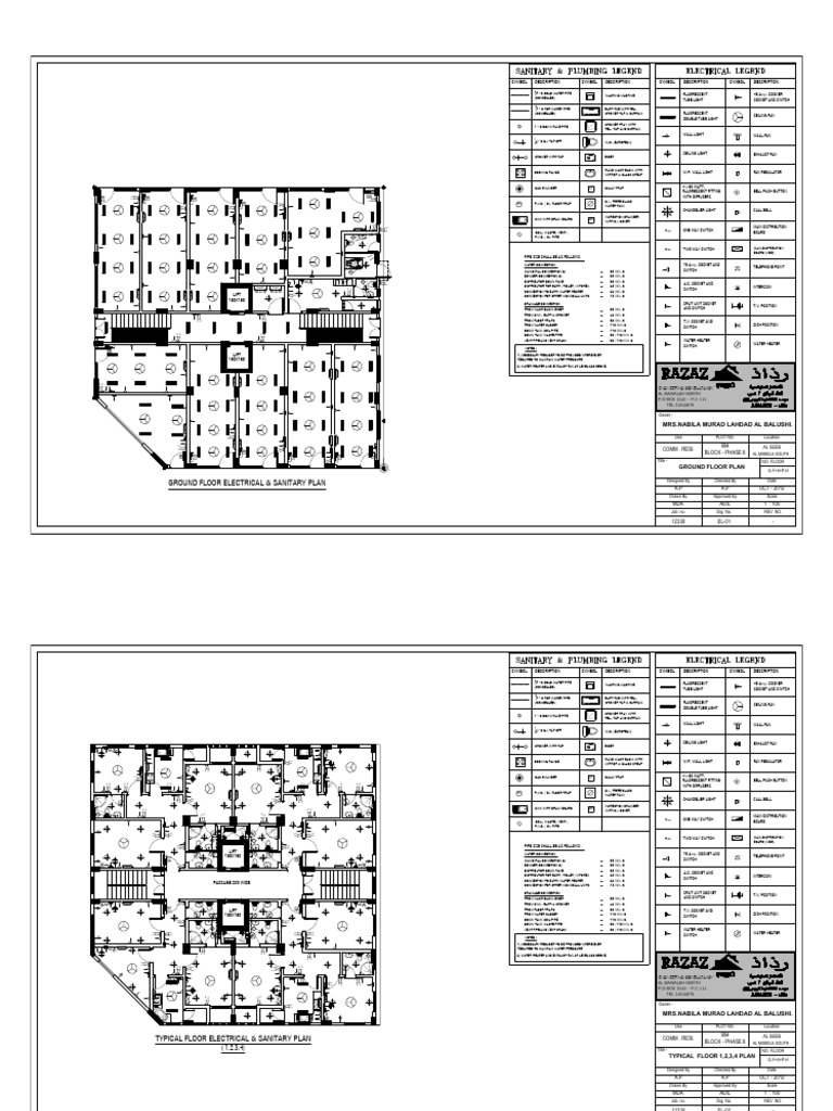 Ground Floor Electrical & Sanitary Plan | PDF | Tap (Valve) | Shower