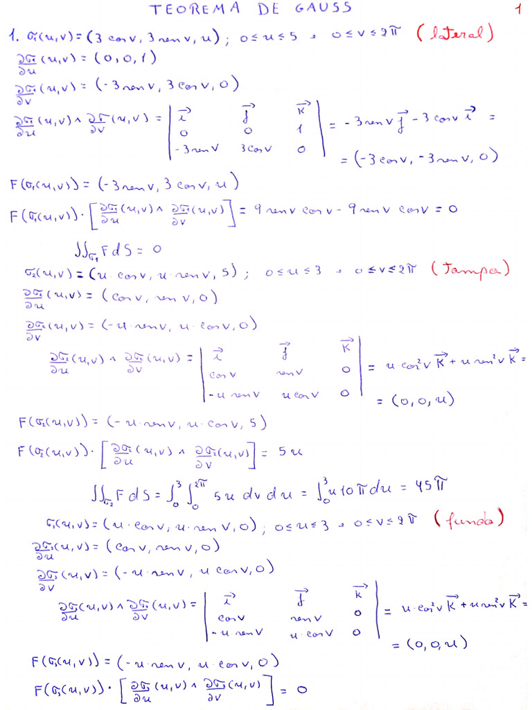 Teorema de Gauss - Exercícios Resolvidos | PDF