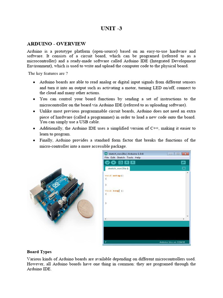 Iot Unit 3 Notes | PDF | Arduino | Computer Hardware