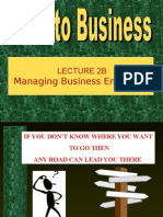 Lecture 2B: Managing Business Enterprise