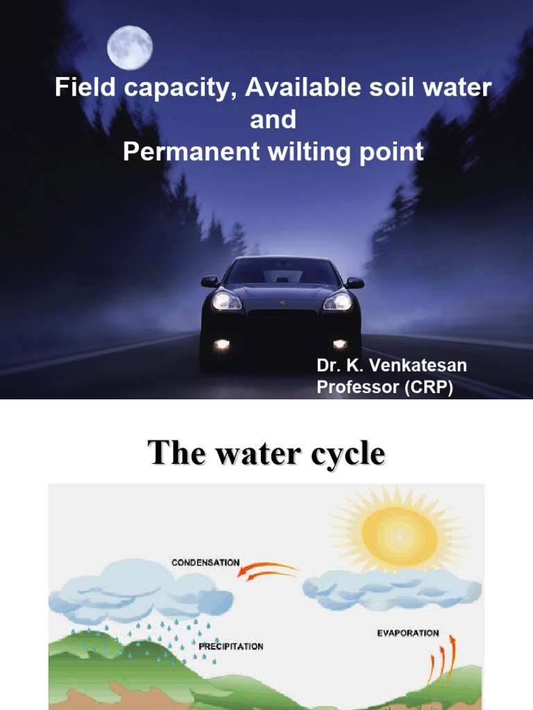 Lec. 03.Field Capacity PDF Soil Water