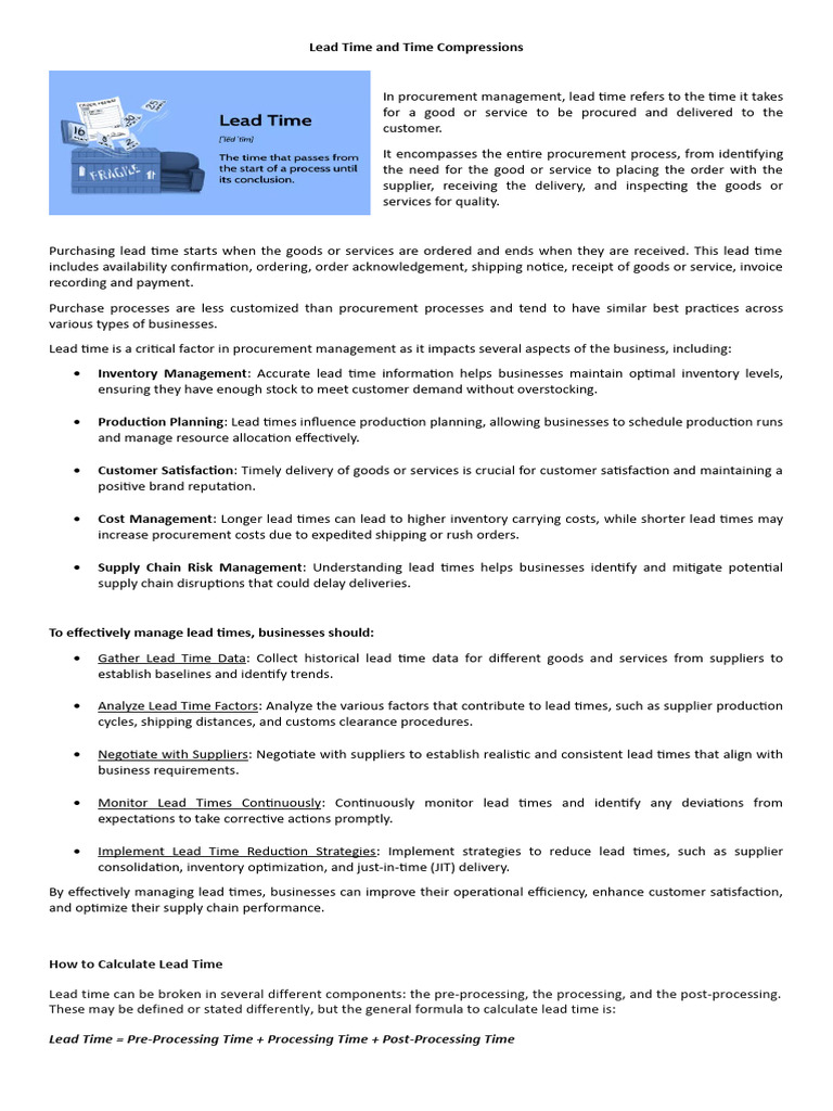 Understanding Lead Time in Procurement | PDF | Career & Growth
