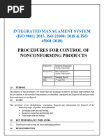 Procedure For Control of Nonconforming Output