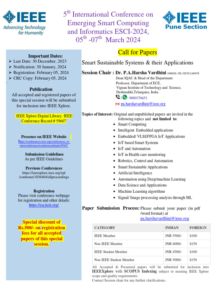 IEEE ESCI 2024 Call For Papers PDF