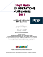 Worksheet - 1 Digit Mixed Operations - Add & Sub - Set 1 - 3000 Questions