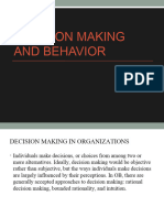 9.. Decision Making and Behaviour