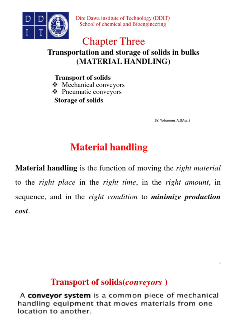 Chapter III Solid Handling PDF | PDF | Belt (Mechanical) | Manufactured ...