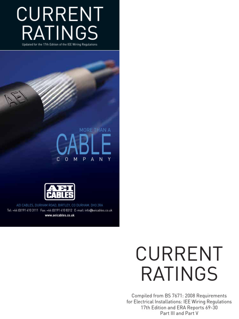 BS Cable Ampacity Ratings PDF