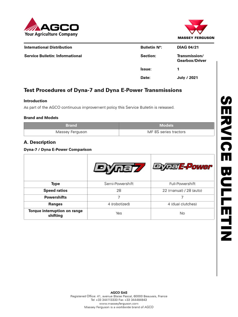 Diag0421_Test Procedures of Dyna7 and Dyna EPower_8S PDF