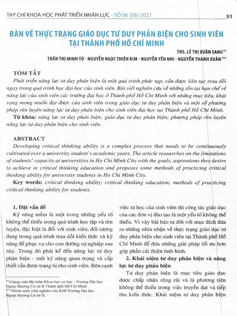 B - TH C TR NG GD TDPB Cho SV T I TPHCM | PDF