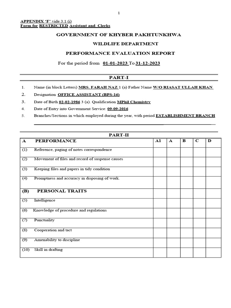 ACR Format Assisstant and Clerk | PDF