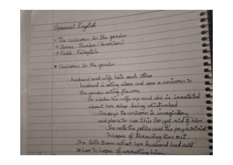 General English Unicorn in The Garden PDF