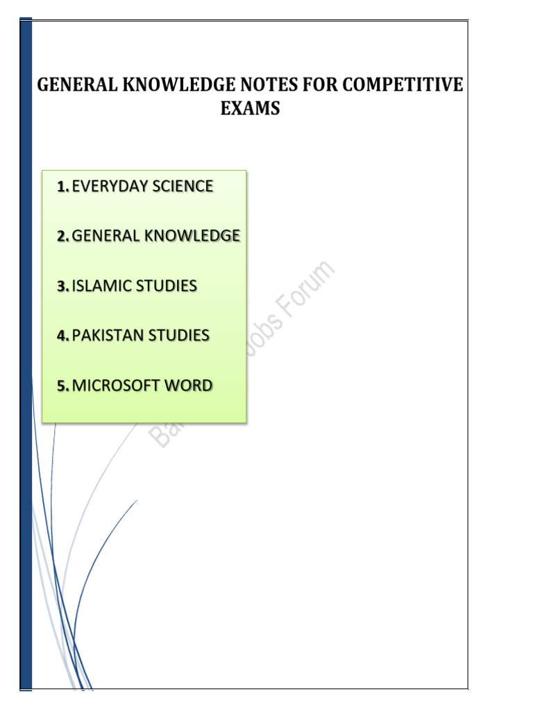 General Knowledge Notes For Competitive Exams | PDF | Earth | Atmosphere