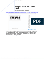 Yanmar Excavator Sv15 Sv17ex Service Manual