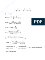 Formulae Sheet For Decision and Risk