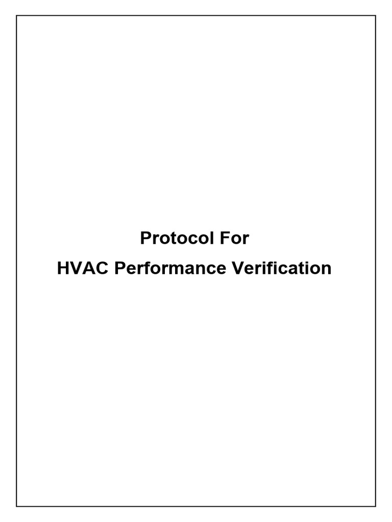 HVAC Validation Protocol PDF
