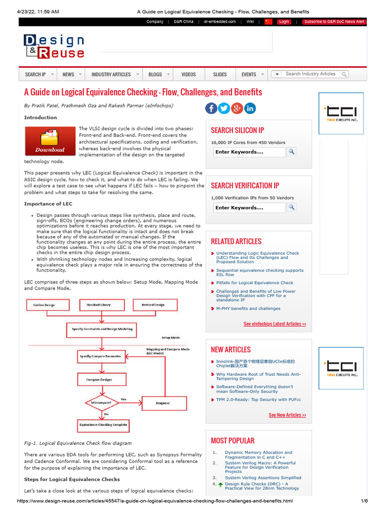 Guide to Logical Equivalence Checking | PDF | Business