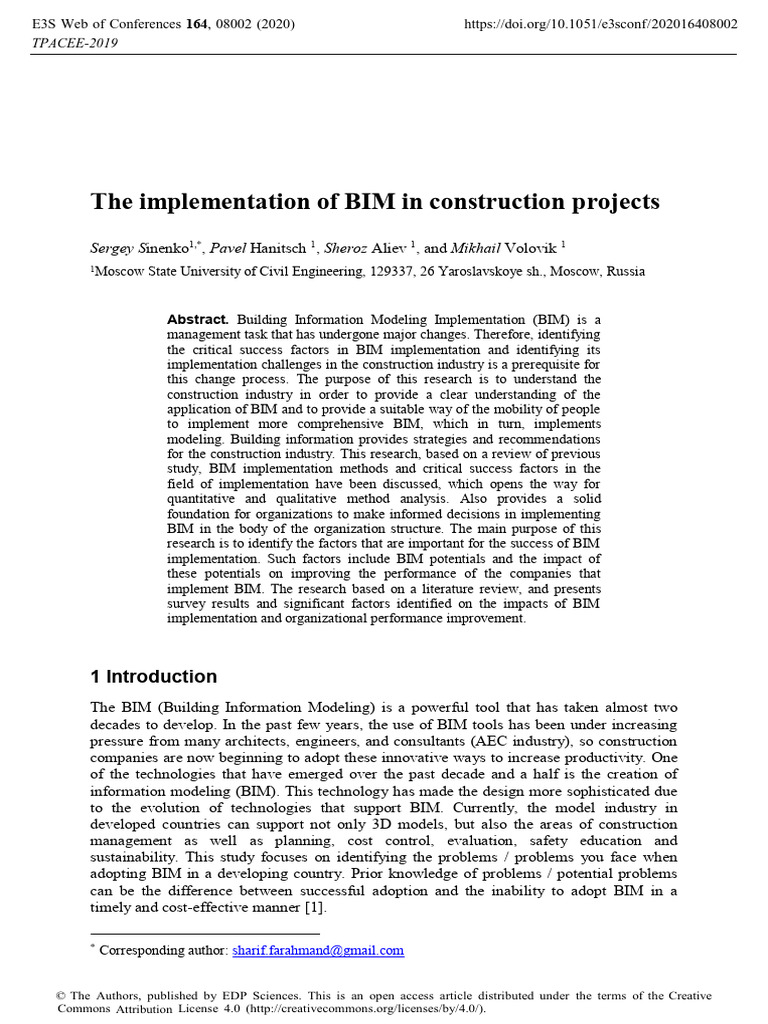 BIM Implementation in Construction | PDF | Building Information ...