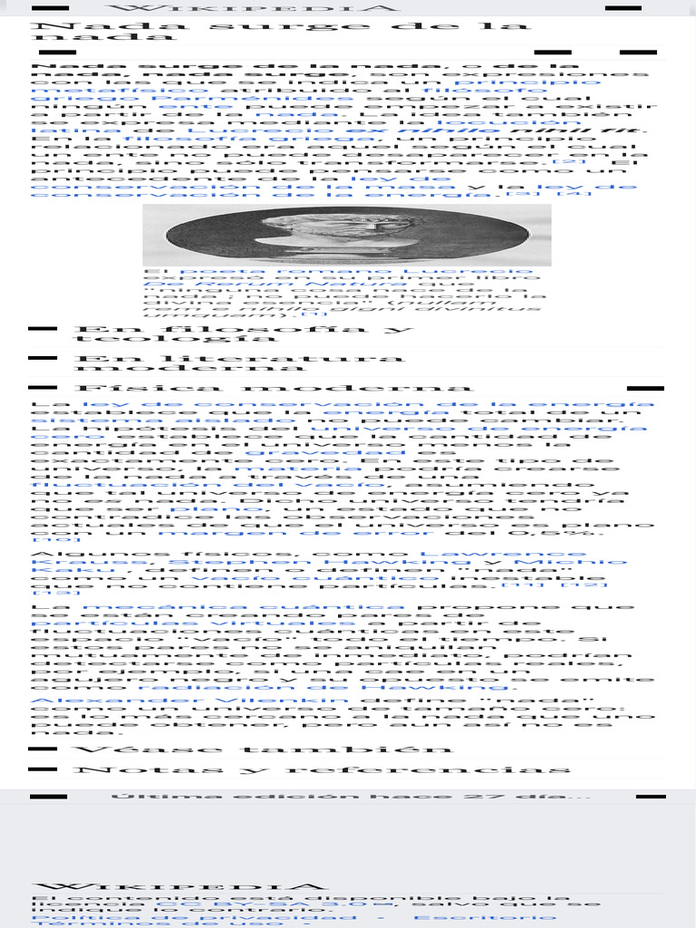 Nada Surge de La Nada PDF Metafísica Naturaleza