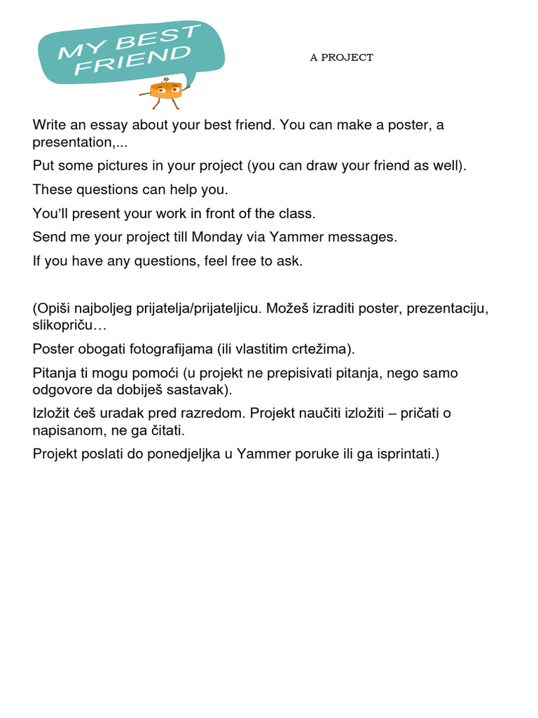 My Best Friend Project Guidelines | PDF
