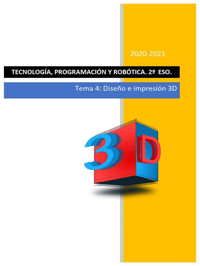Diseño e Impresión 3D en 2º ESO | PDF | Sketch Up | Perspectiva (Gráfica)