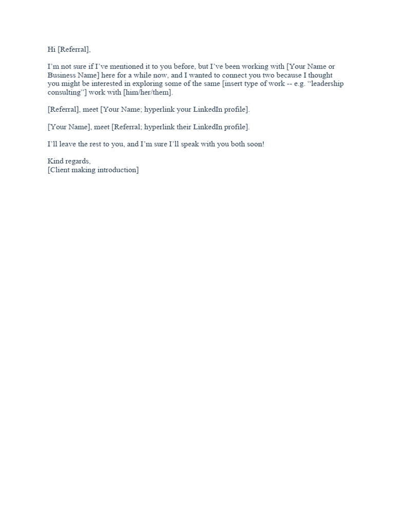 Asking A Customer To Make A Direct Introduction With A Prospective ...