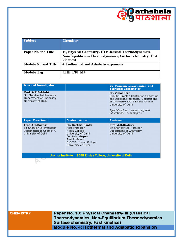 Isothermal and Adiabatic Expansion | PDF | Gases | Heat