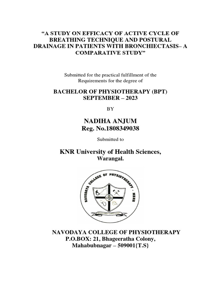 Study of Efficacy of Active Cycle of Breathing Techniques | PDF ...