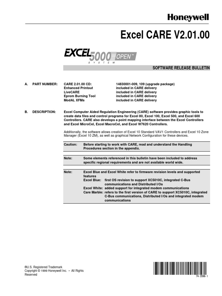 Excel care v2 01 00 software release bulletin pdf microsoft excel