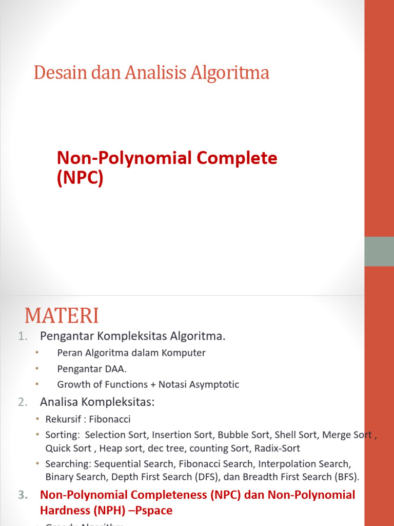 Analisis Algoritma NPC dan Kompleksitas | PDF | Komputer | Teknologi ...