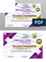 Certificates For Third Quarter