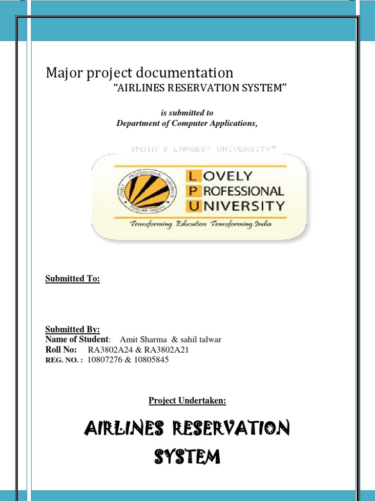 Airline Reservation System Project Documentation Pdf Software Testing Software