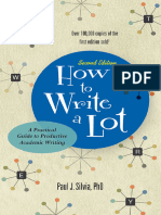 How to Write a Lot a Practical Guide to Productive Academic Writing by Paul J Silvia