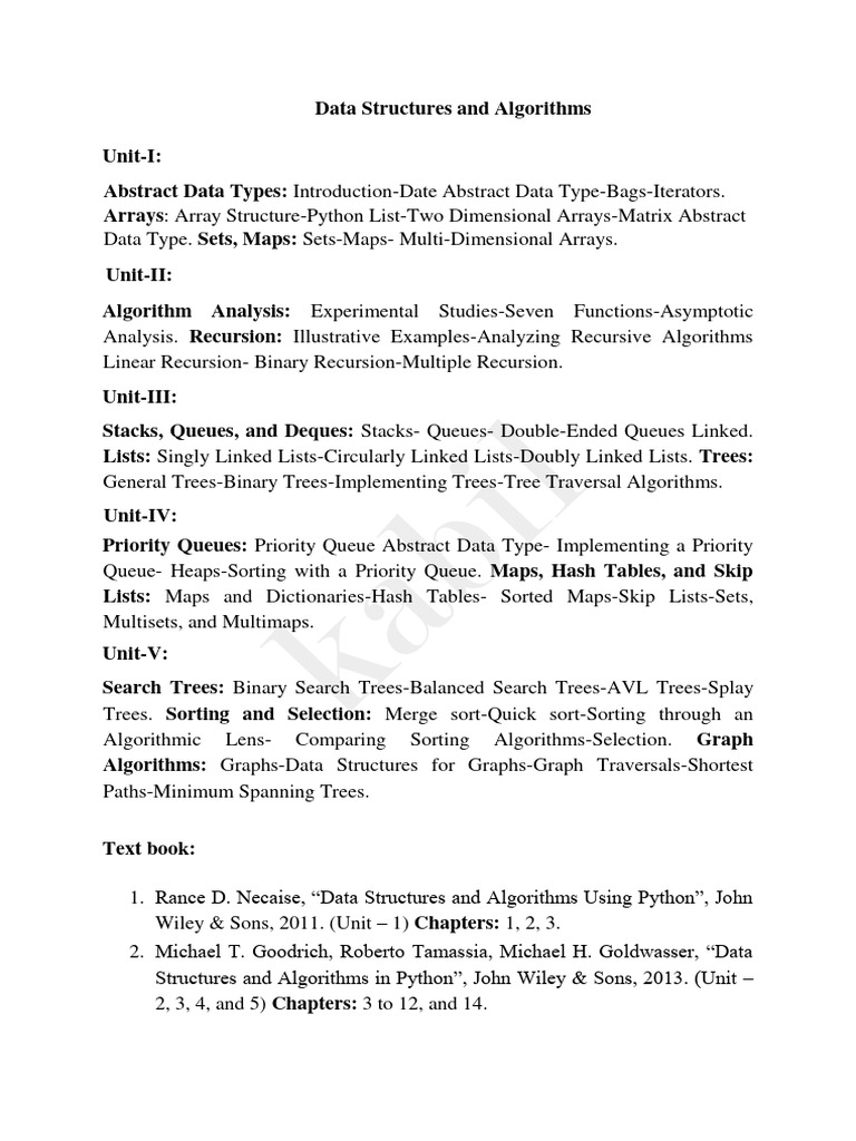 Data Structures and Algorithms | PDF | Teaching Methods & Materials ... image.