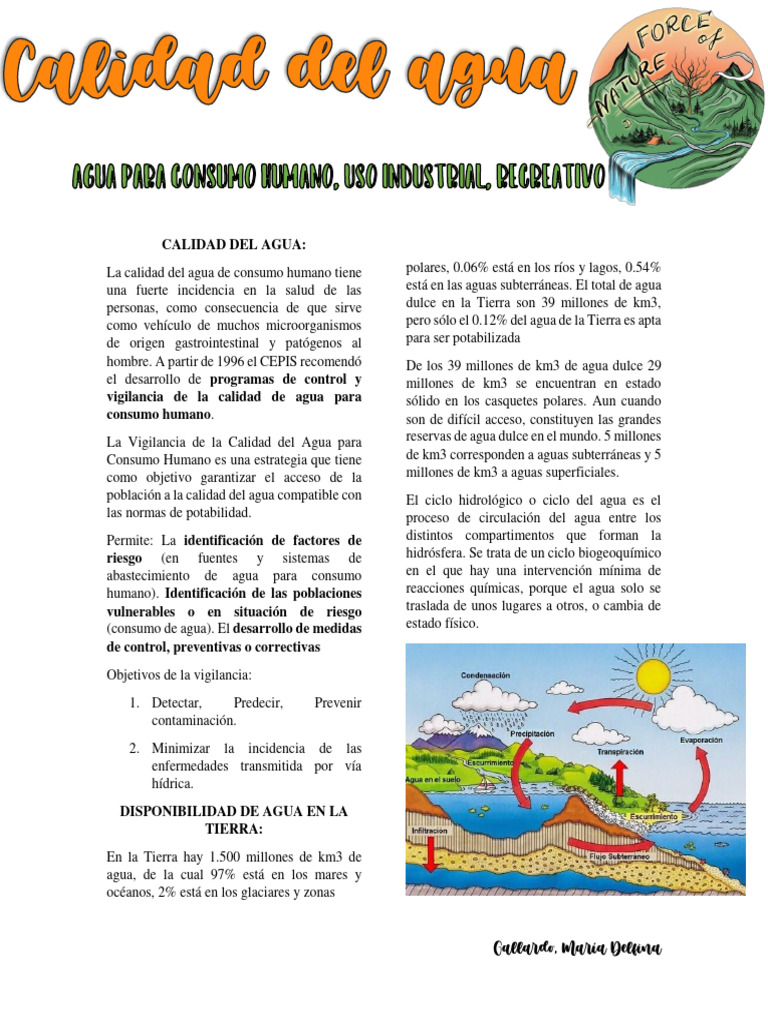 Calidad Del Agua | PDF | Salud y bienestar | Ciencia y matemáticas