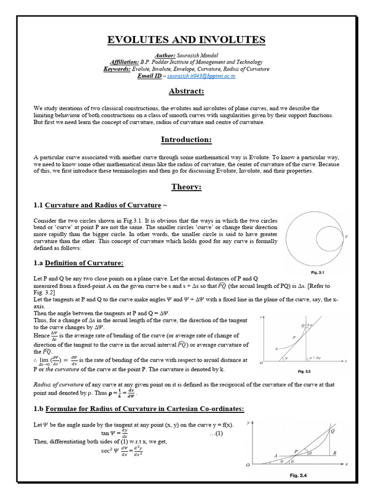 Evolutes and Involutes | PDF