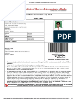 The Institute of Chartered Accountants of India - Admit Card