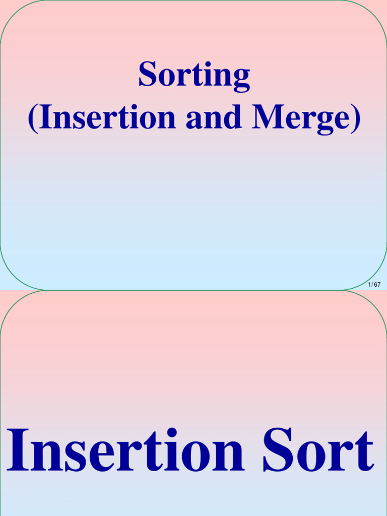6 Sorting (Insertion, Merge) | PDF | Theoretical Computer Science ...