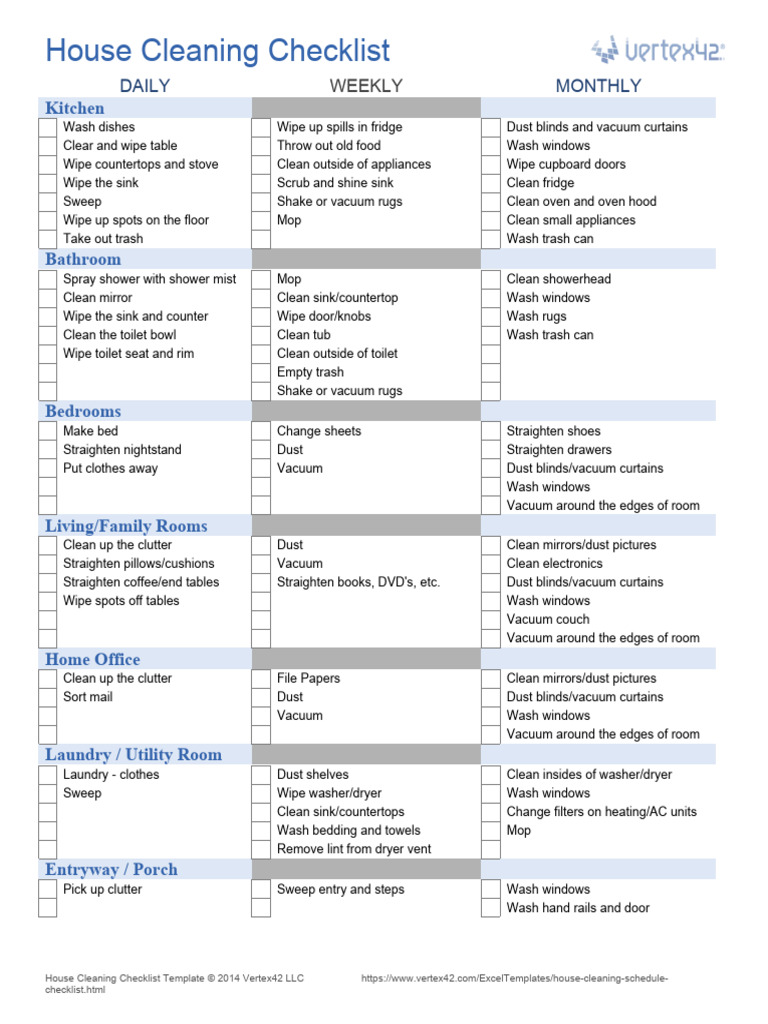 House Cleaning Checklist | PDF